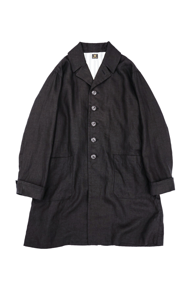 Django Atour classic artisanal heavylinen coat / black