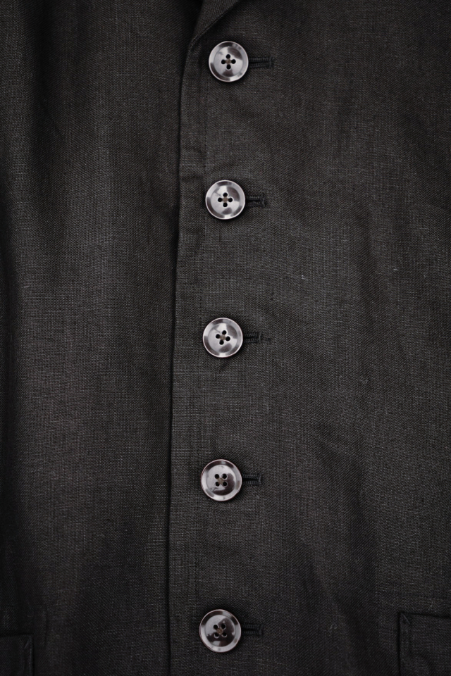 Django Atour classic artisanal heavylinen coat / black