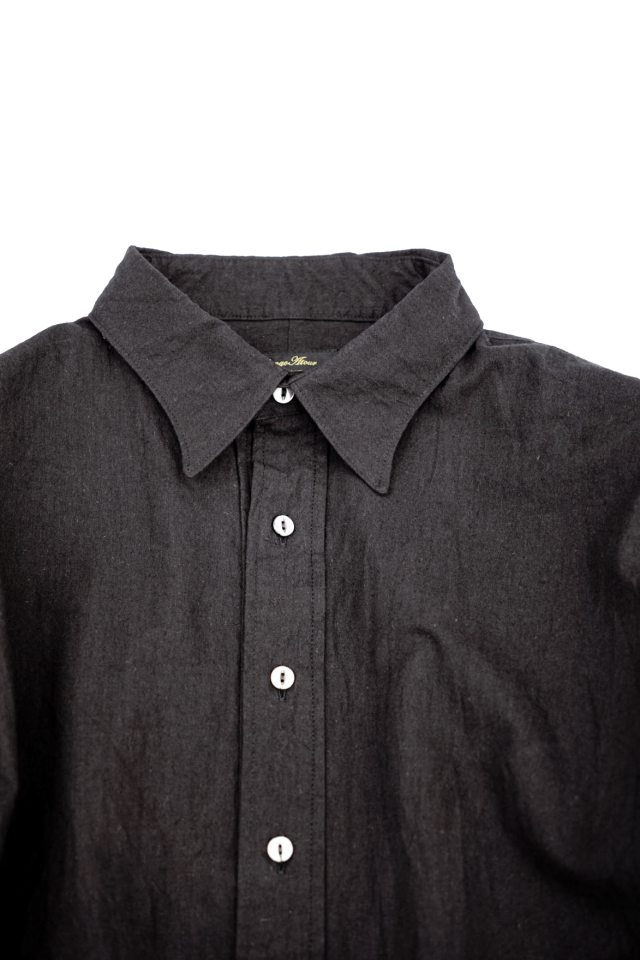 Django Atour classic linencotton tailor shirt / black