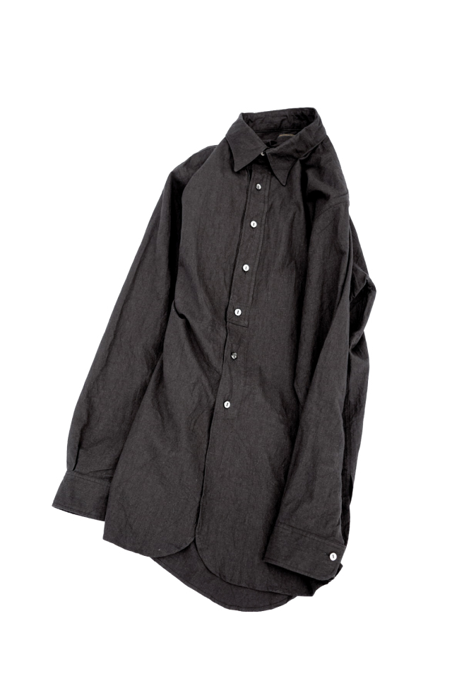 Django Atour classic linencotton tailor shirt / black