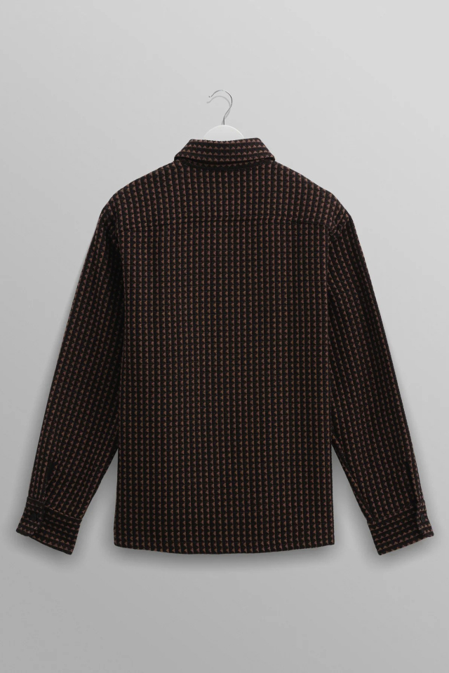 wax london Whiting - Black And Beige Frome Overshirt