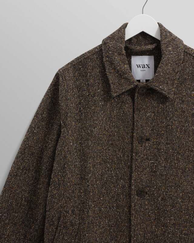 wax london Stan - Brown Fleck Tweed Car Coat