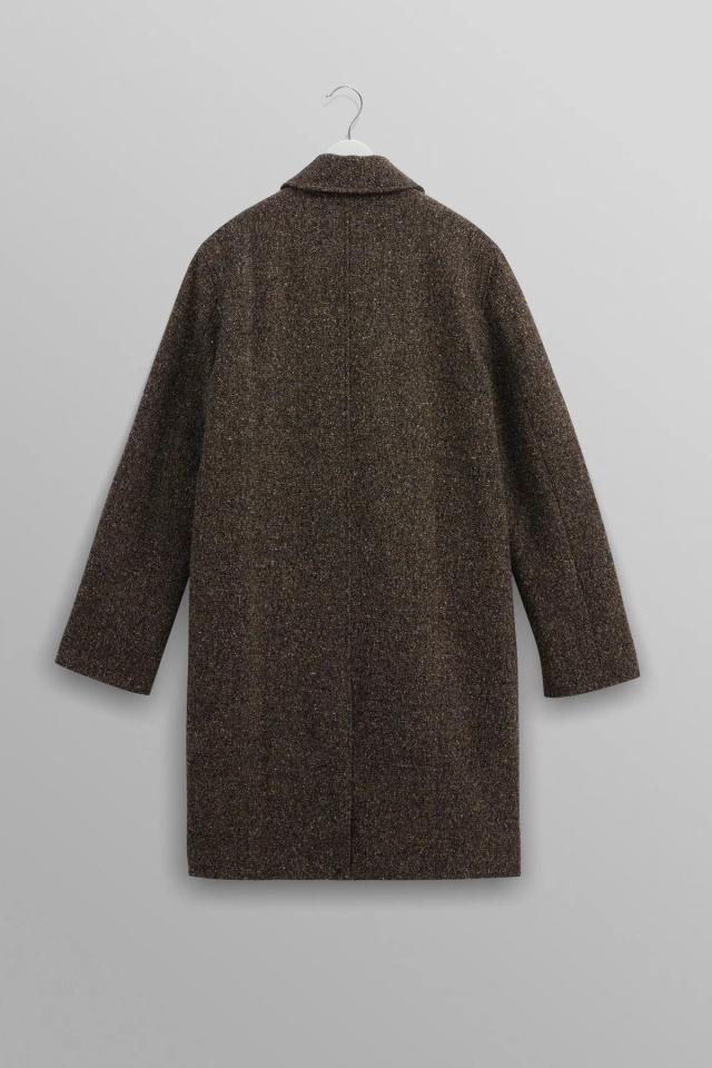 wax london Stan - Brown Fleck Tweed Car Coat