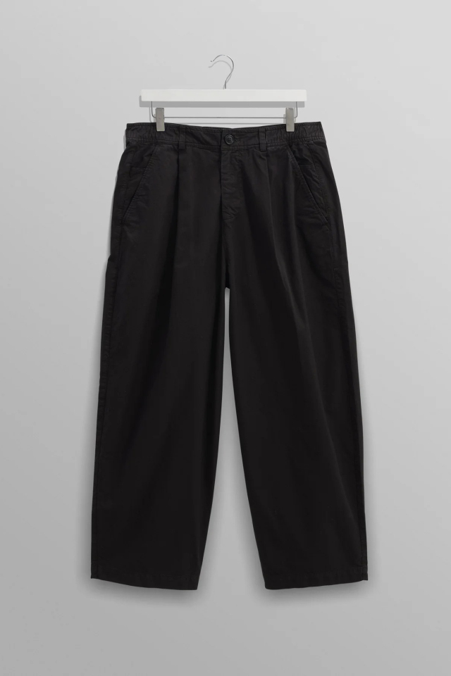 wax london Denali - Washed Black Carpenter Cotton Trousers