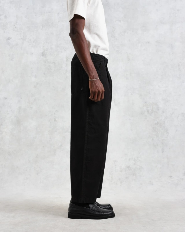 wax london Denali - Washed Black Carpenter Cotton Trousers