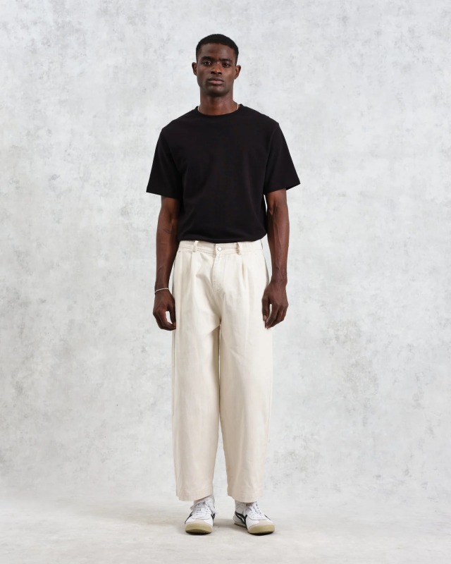 wax london Denali - Ecru Carpenter Denim Trousers