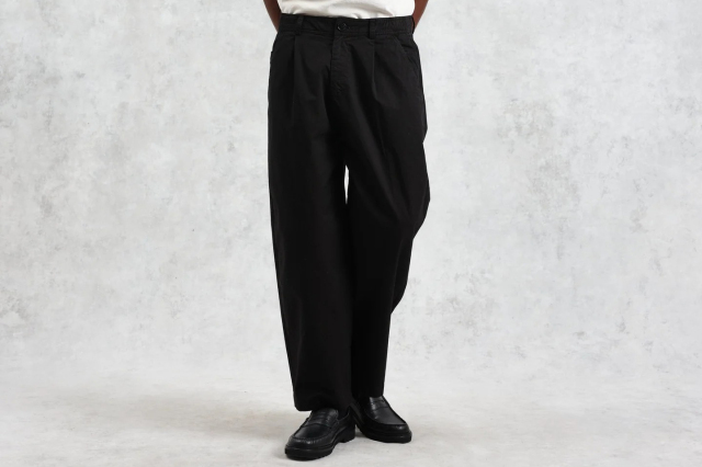 wax london Denali - Washed Black Carpenter Cotton Trousers