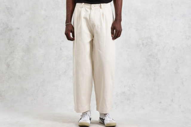 wax london Denali - Ecru Carpenter Denim Trousers